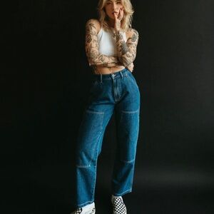 304 Albion Carpenter Pant - Washed Denim Size 18 UK